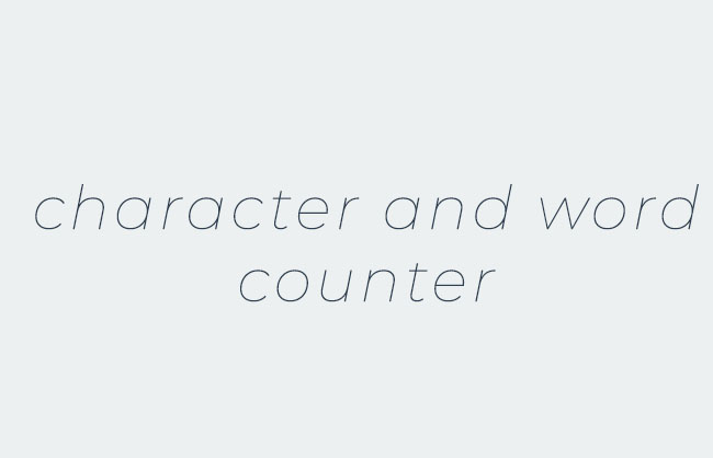 Character and word counter